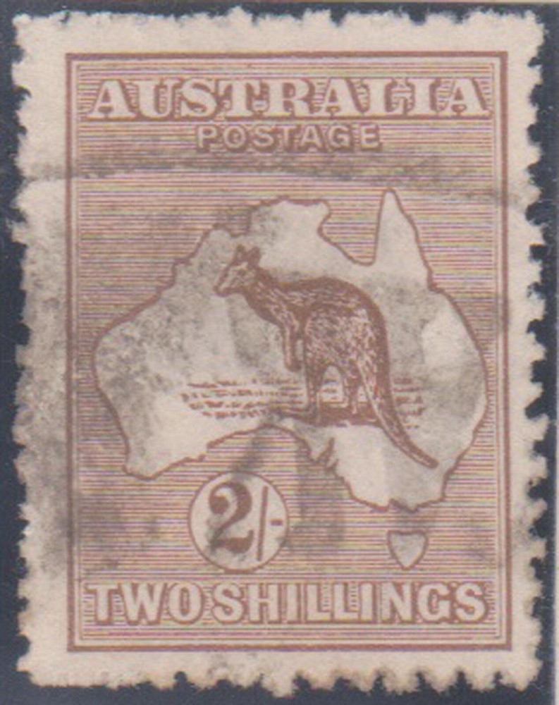 (F237-133) 1916 v2/- brown kangaroo 3rd W/M stamp (EH)