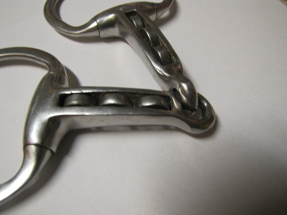 Unique 5" Eggbutt Snaffle Horse Bit Six Horizontal Rollers Unmarked Maker Unkn