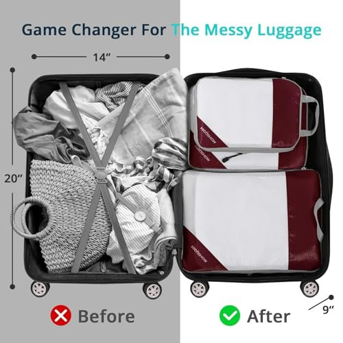 3 Set Compression Packing Cubes, Packing Cubes for Travel Compression,