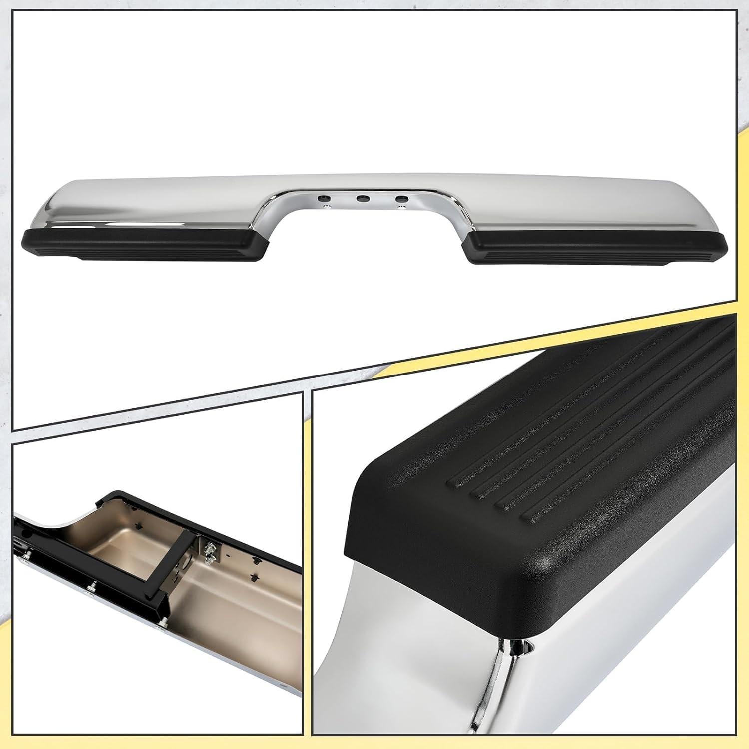 Rear Bumper Assembly Compatible with 1994-2002 Dodge Ram 1500 2500 Fleetside