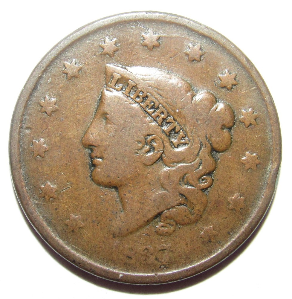 1837 Coronet Head Large Cent VG (A149)