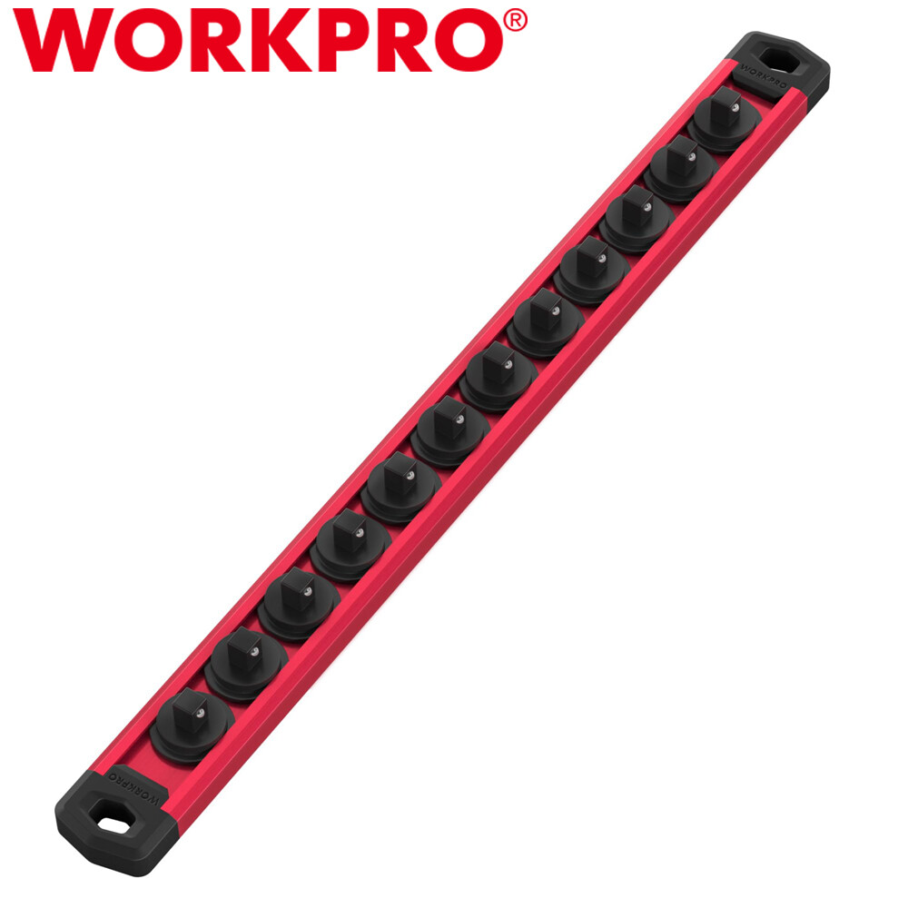WORKPRO 1/4 Drive Magnetic Socket Organizer Socket Rail Heavy Duty Socket Holder