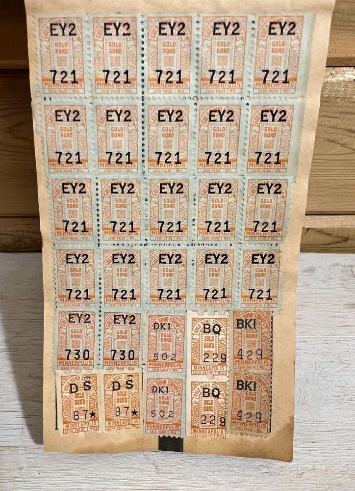 Gold Bond Vintage Antique Stamp Book 60% Full 3 x 6 1938