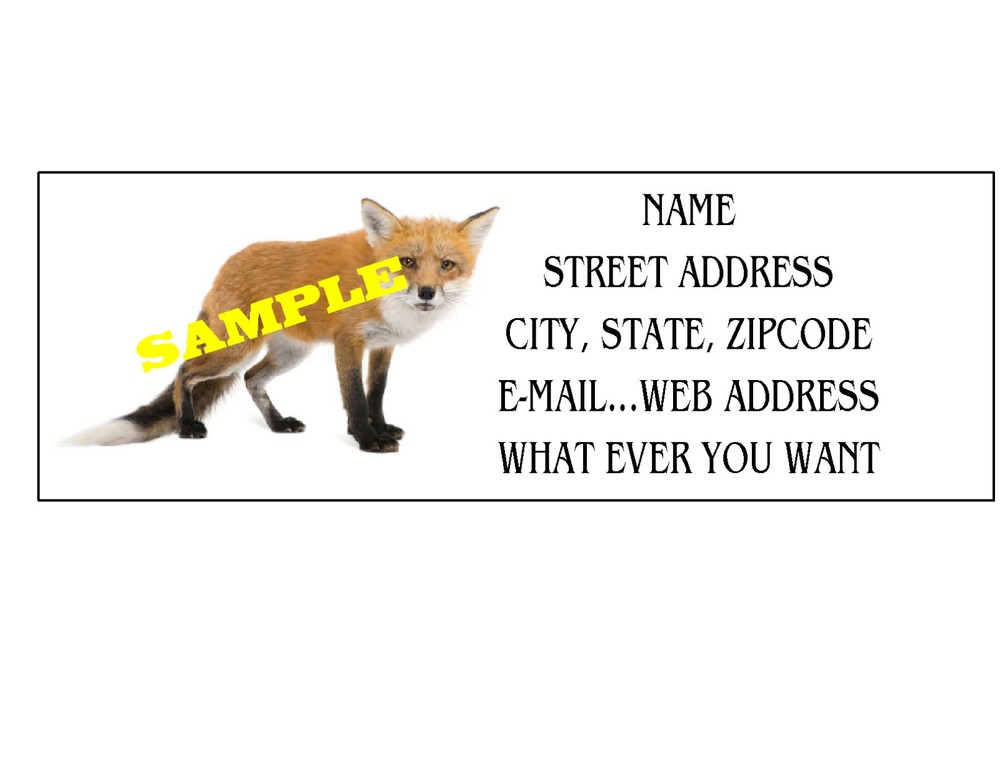 FOX  ADDRESS LABELS COOL!!! #2