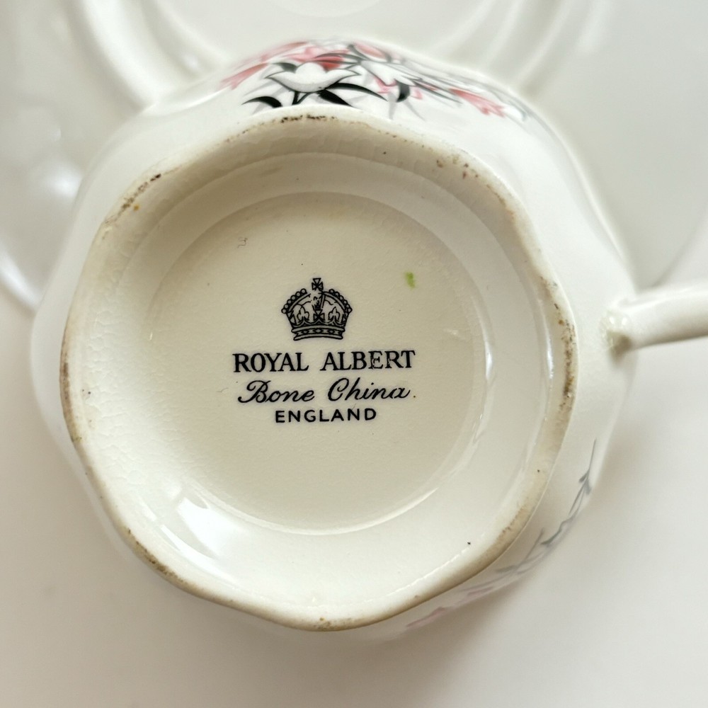 Royal Albert Tea Cup & Saucer Bone China Englan Matches The Pixie Pink Pattern
