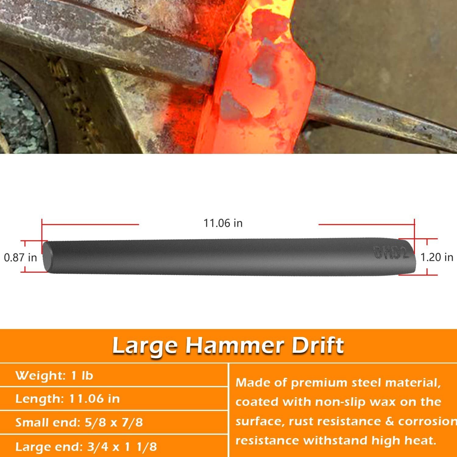 Blacksmith Drift Kit Hammer Eye Drift Tools Tool Set for Tomahawk Axe Forging