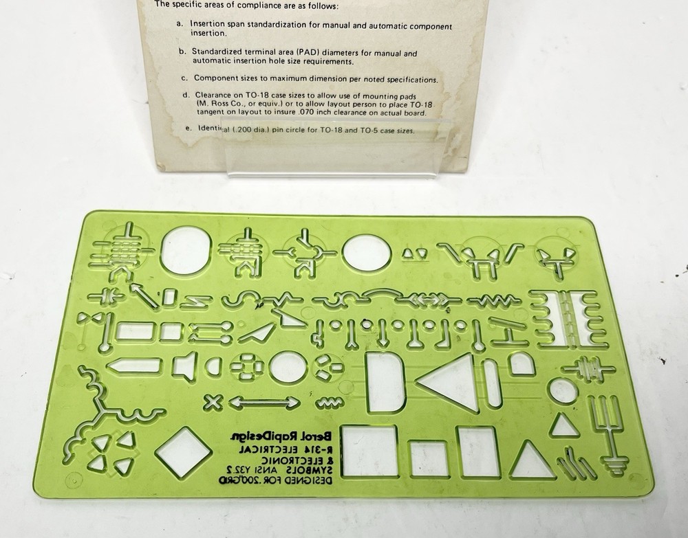 Berol RapiDesign R-321A Printed Circuit 2:1 Template