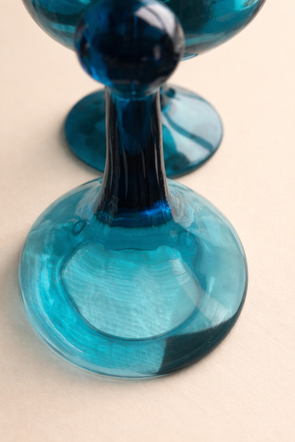 Vintage Empoli Italian Teal Faceted Art Glass Genie Bottle Decanter 20” MCM