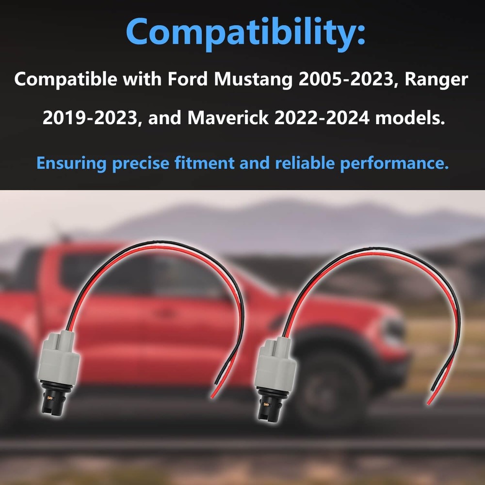2-Pack Side Marker Light Bulb Socket Connector Pigtail Harness Kit, Fit for Ford