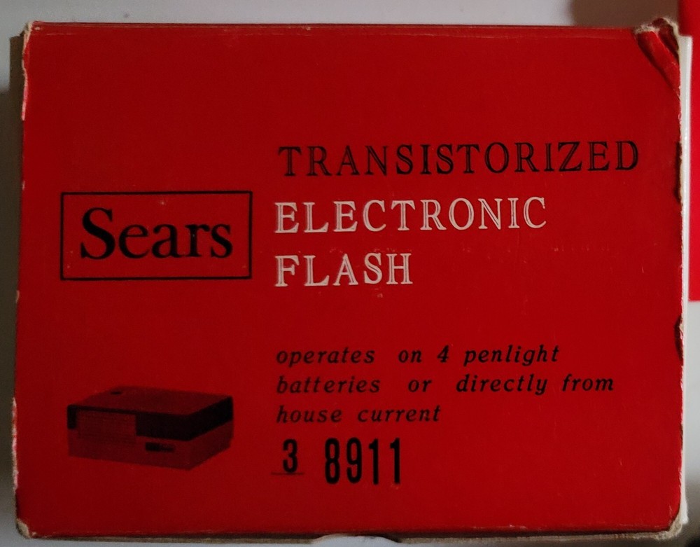 Vintage Sears Transistorized Electronic Flash, Orig Boxes. Incl Cable Untested