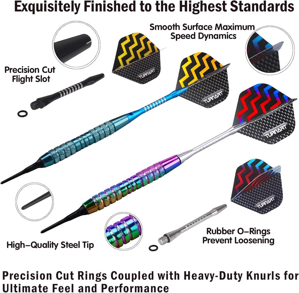 Professional Soft Tip Darts Set with Customizable Features & Tool Kit