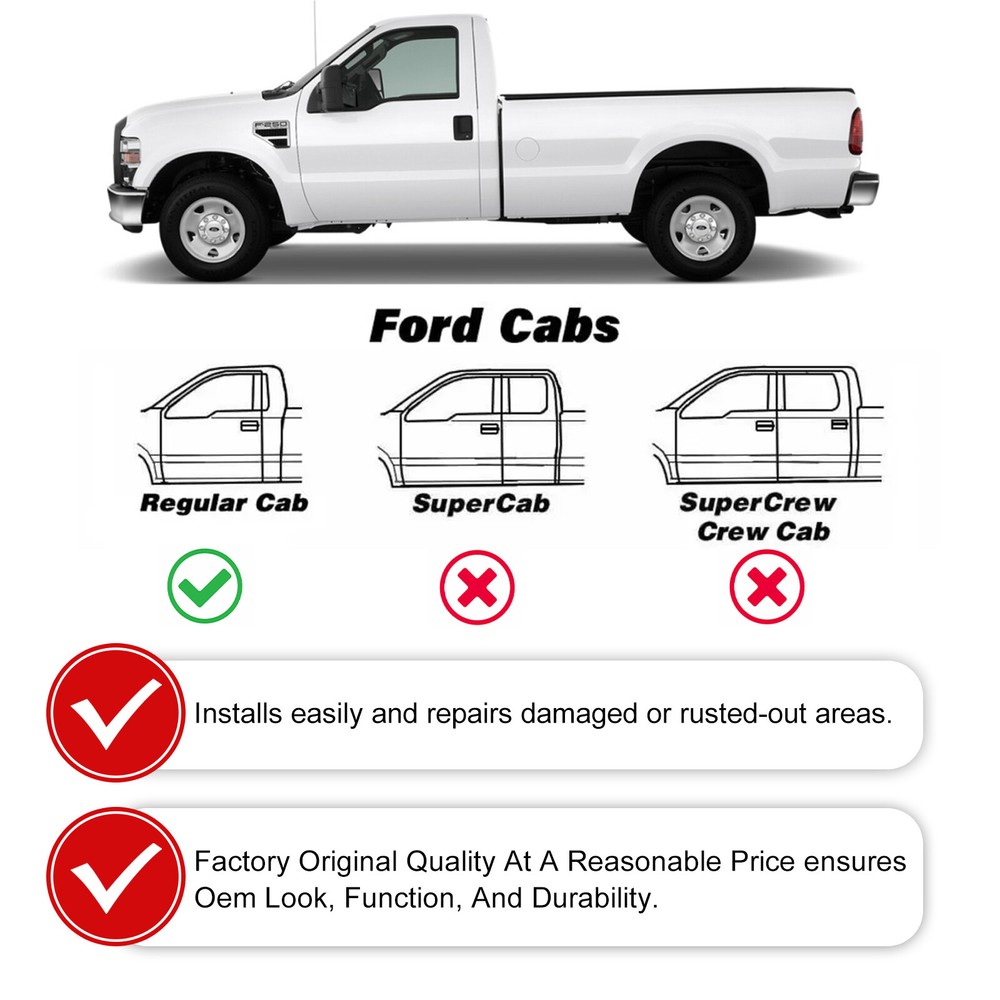 Inner Outer Rocker Panel & Corner Cab Kit For 99-16 Ford Super Duty Regular Cab