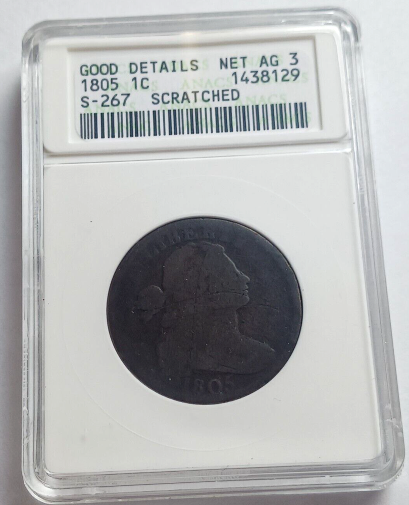 1805 BUST LARGE CENT, ANACS AG SCRATCHED