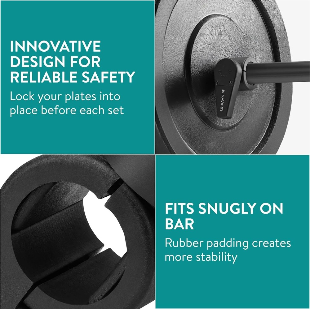 Efficient 30mm Barbell Clamps - Enhanced Stability and Fast Release Weight Clips