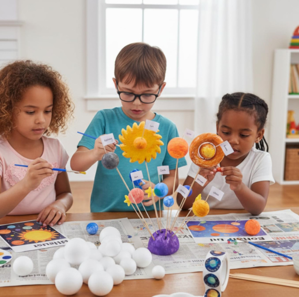 Solar System Model Kit for Crafts, Solar System Project Kit Include Foam Balls,