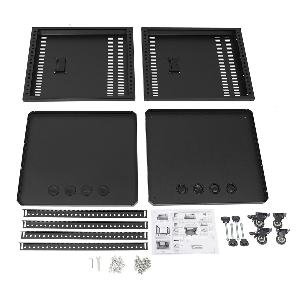 12U Network & Stereo Rack Rolling Server Rack Open Cabinet with Caster Wheels