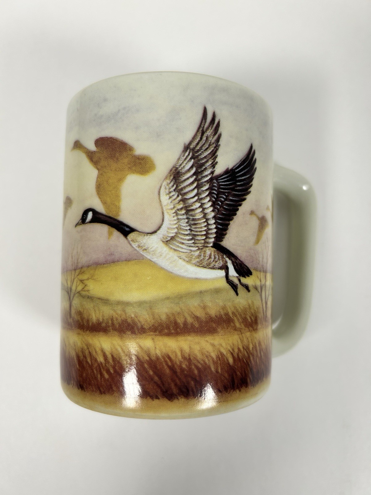 VTG Otagiri Japan Mug Set Buck Forest Fall Flying Duck Geese-RARE