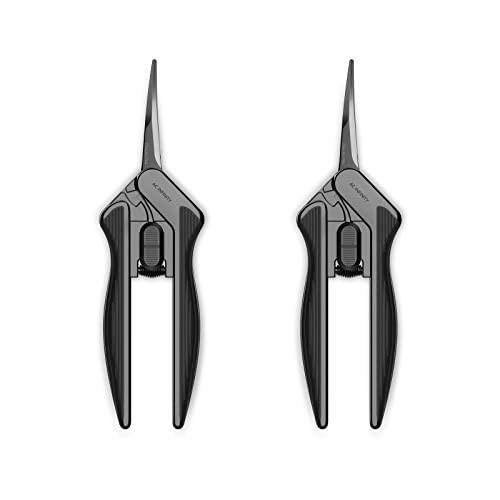 AC Infinity 6.6" Stainless Steel Curved Pruning Shears 2-Pack, Ergonomic Design