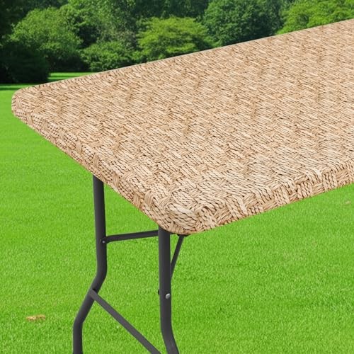 Spandex Fitted Tablecloth for 6 Foot Rectangle 72" x 30" (Rectangular) Beige