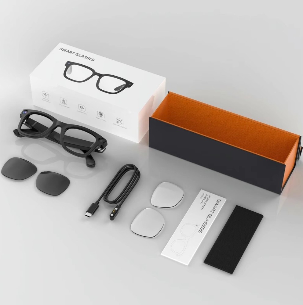Smart Glasses with 1080p Camera, Bluetooth Audio & AI Assistant Compatibility