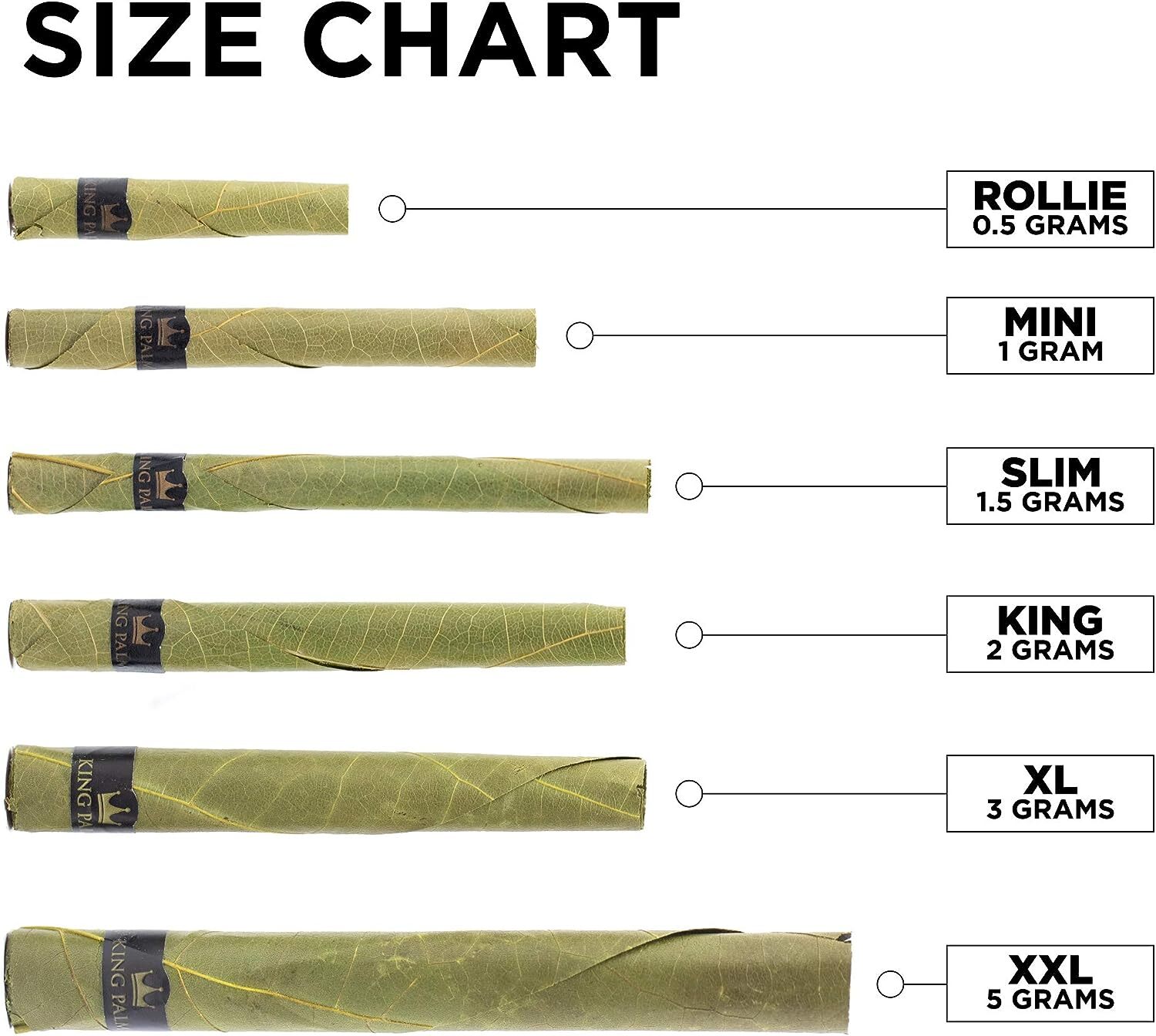 King Palm | Rollie Size | Mixed Flavored Prerolled Palm Leafs | 8 Rolls