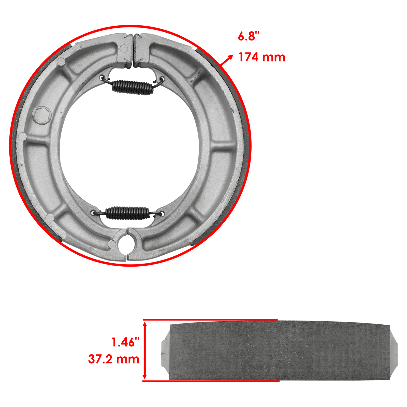 Rear Brake Shoes for Suzuki VL800 Boulevard C50 2005-2019 / 64400-38820