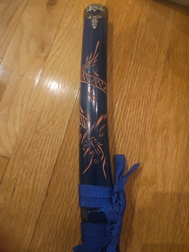 Blue Wrap Carved Dragon Sword 21 Inches