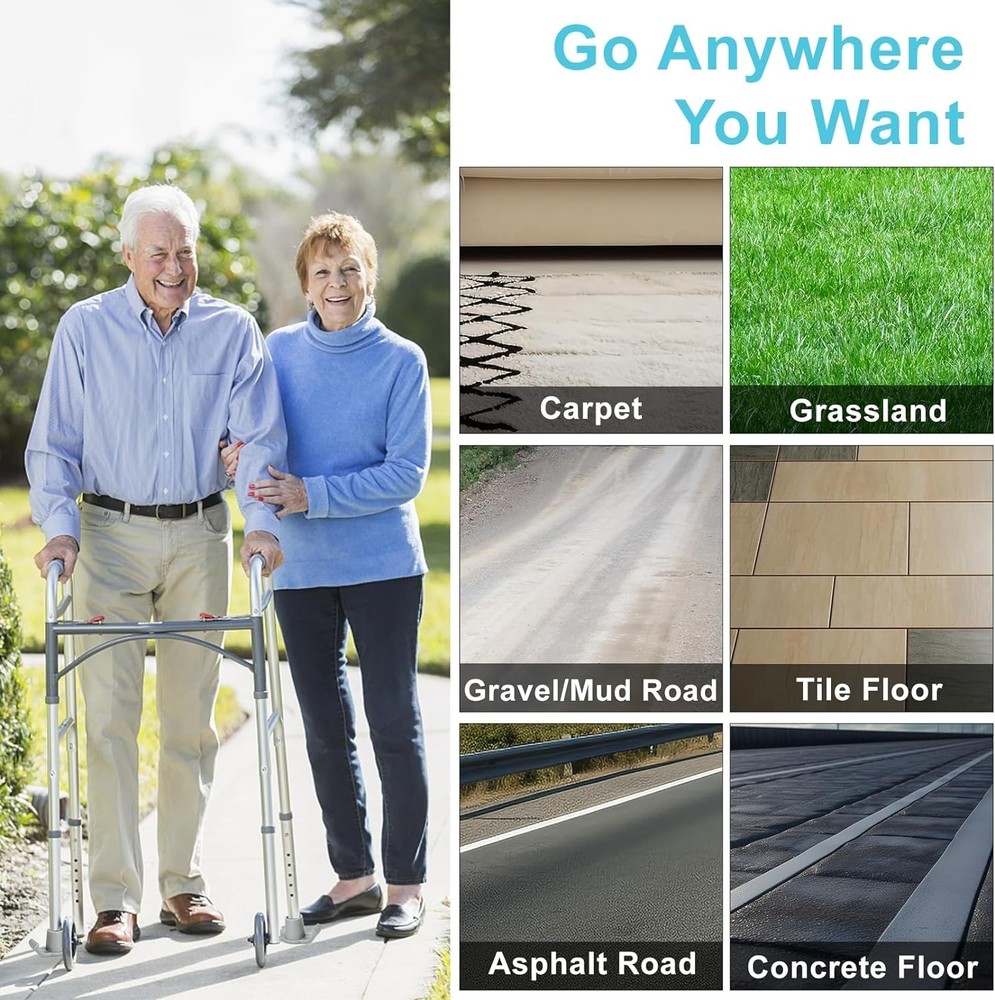 Universal Walker Ski Glides - 4 Pack for All Flooring Types & Enhanced Stability