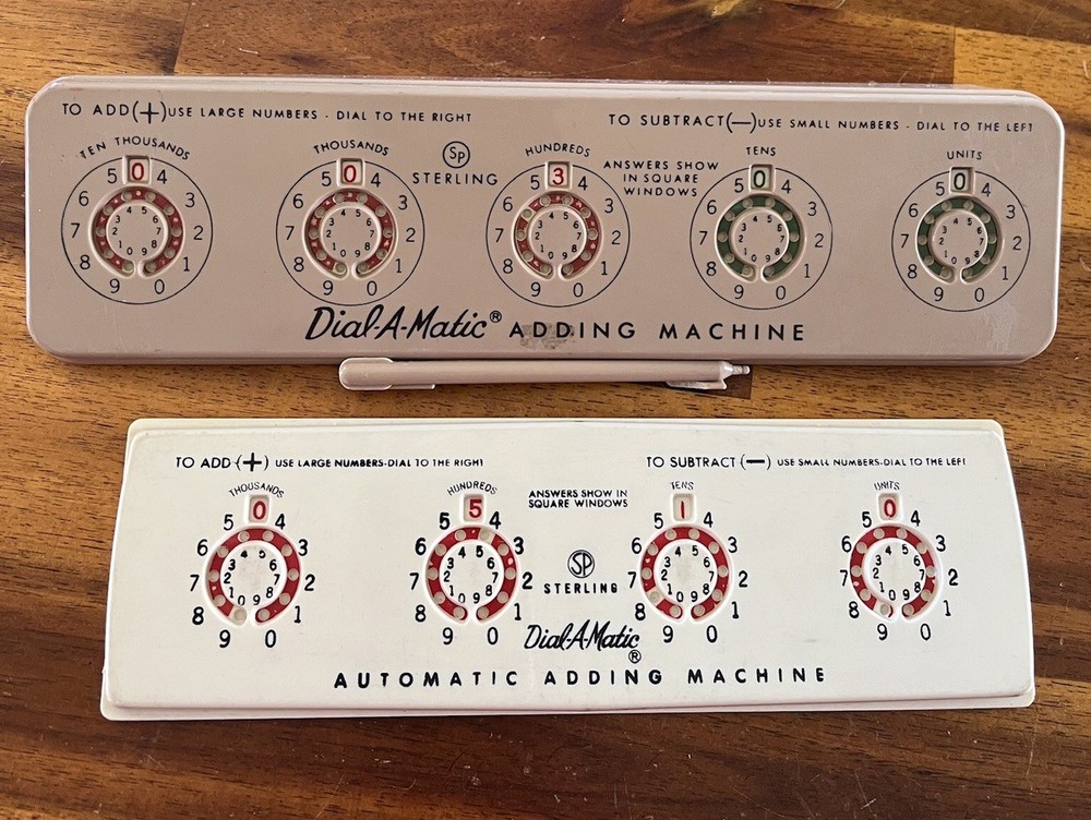 Sterling #565 & 567 Dial-A-Matic Automatic Mechanical Adding Machine Vtg *READ*