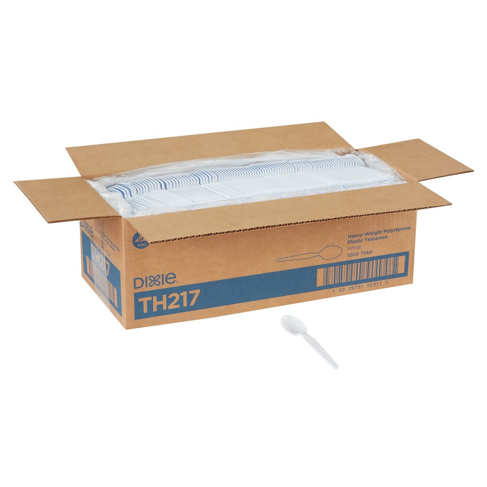Dixie HW Polystyrene Spoons, White, 1000 per Case