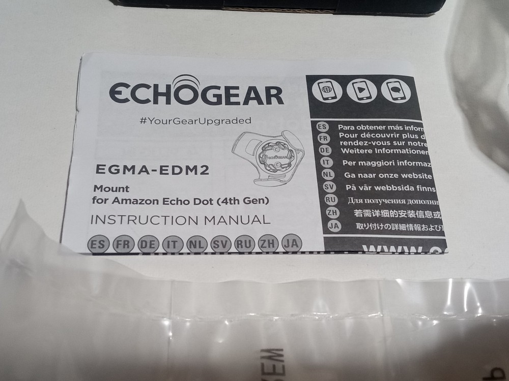 Echogear Wall Mount Only - For Amazon Echo Dot EGMA-EDM2-W2 White Color