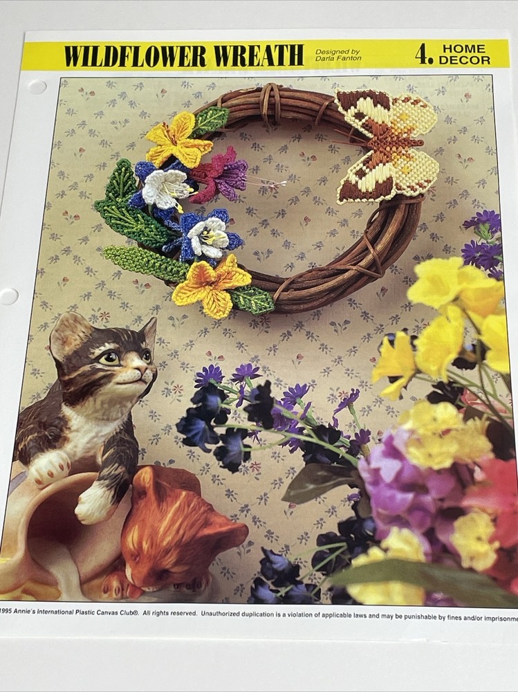Annie's Attic Wildflower Wreath Plastic Canvas Pattern