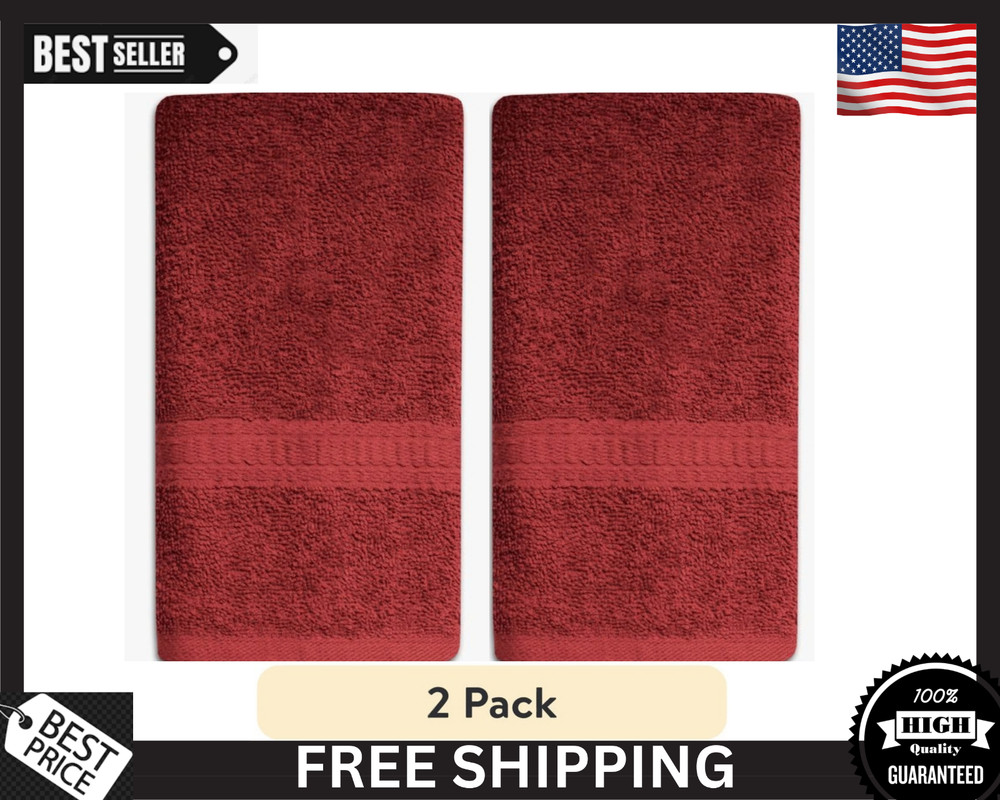 Mainstays Basic Hand Towel, Soft 100% Cotton Red