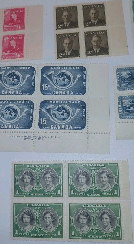 Canada Postage Stamps Plate Block Lot