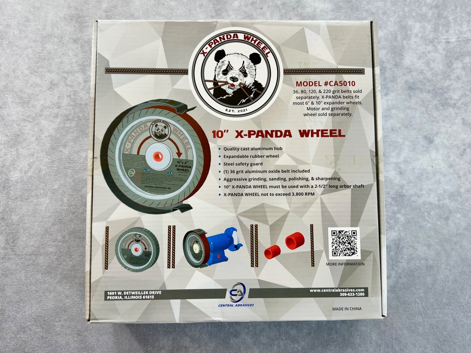 X-Panda 10" Expander Wheel w/ Safety Guard Heavy Duty Grinder - Model CA5010A