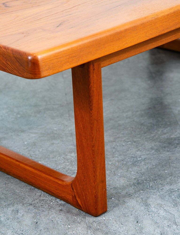 Mid Century Danish Modern Coffee Table Rectangular Solid Teak Niels Bach Randers