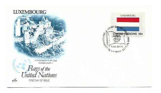 United Nations #326 15c Flag Series 1980, Luxembourg, ArtCraft FDC