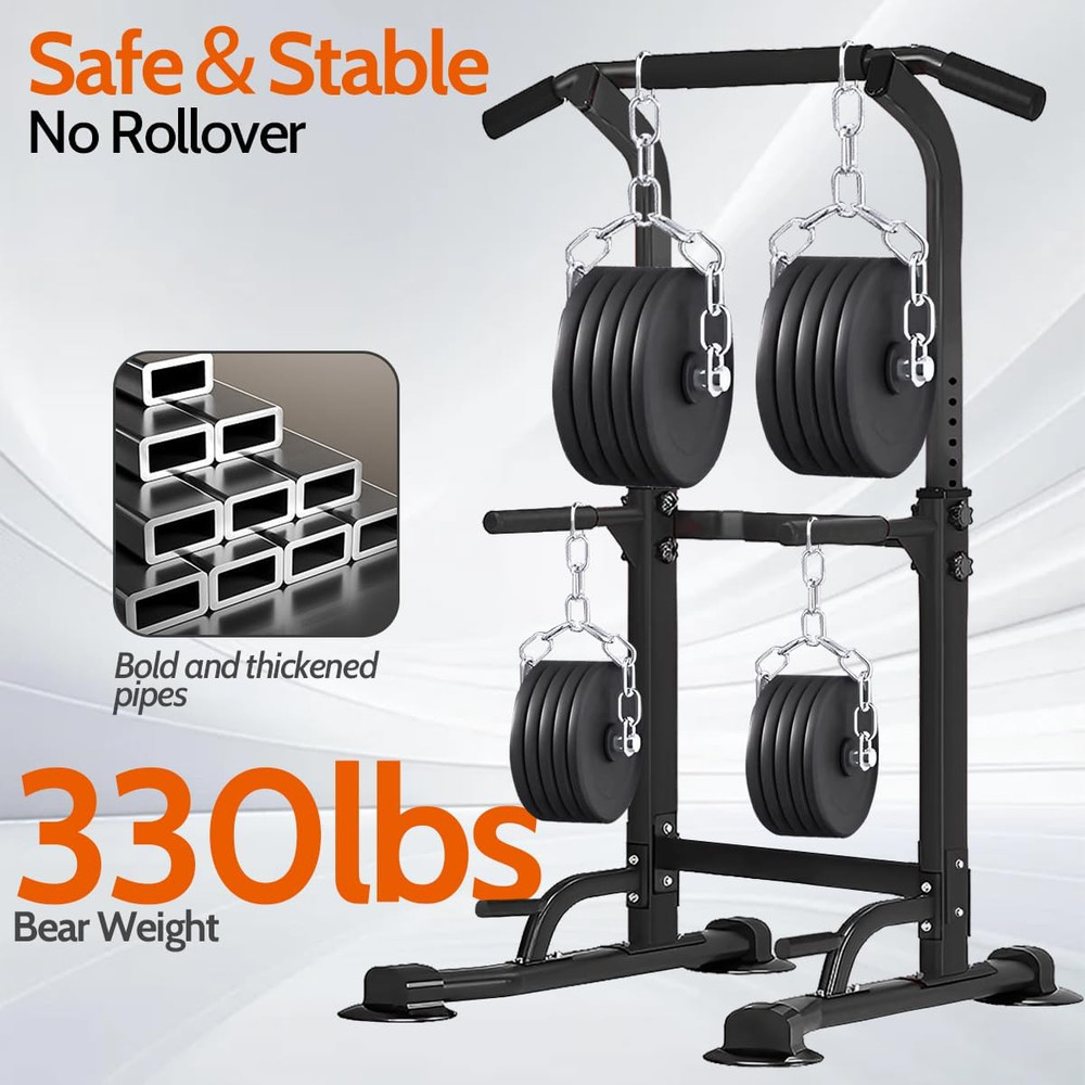 Power Tower Pull up Dip Station Adjustable Height Multifunctional Home Strength