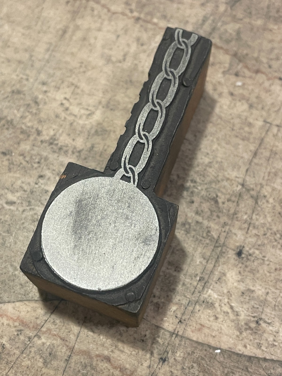 Printing Letterpress Printers Block Ball & Chain / Prison (1285)