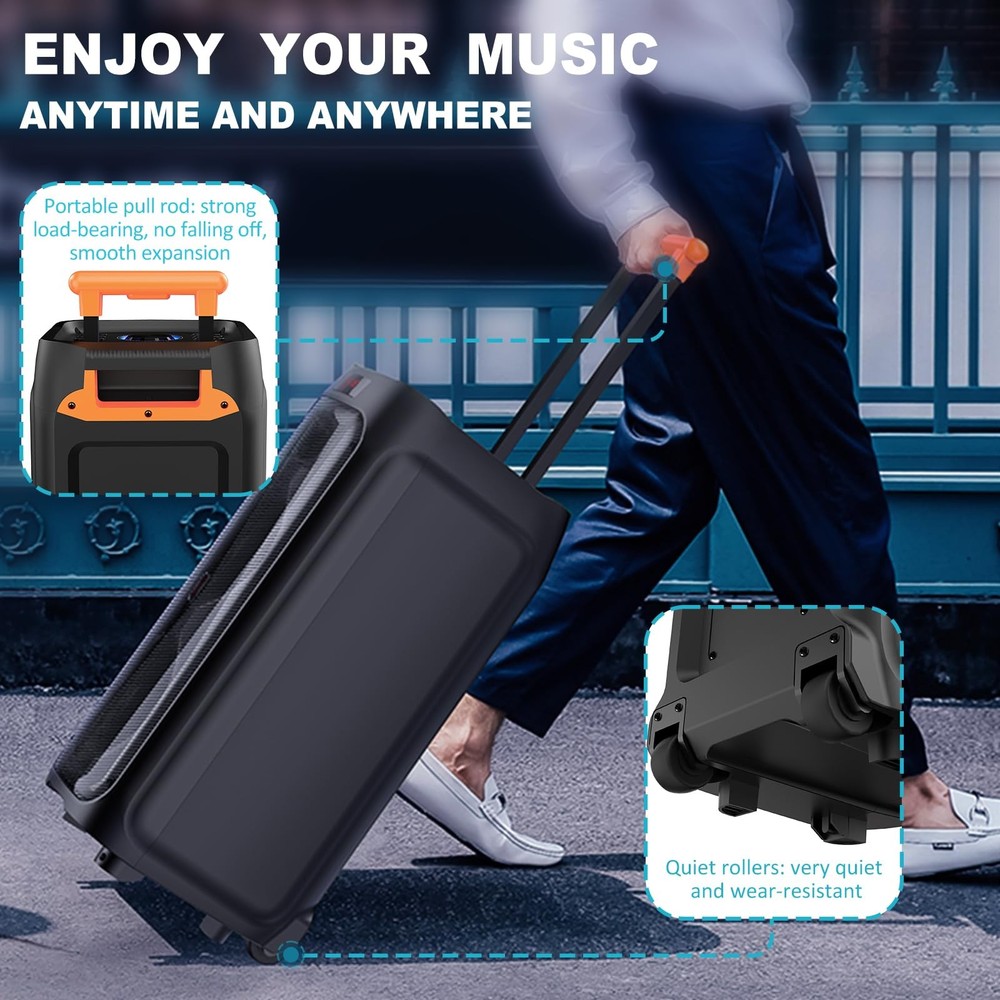 Karaoke Machine with 2 Wireless Microphones, Big Bluetooth Party Speaker with...