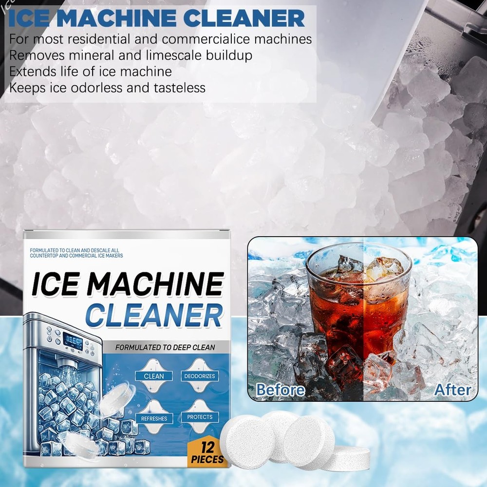Ice Machine Cleaner Maker Descaler - 24 Clean Tablets for Machine,...