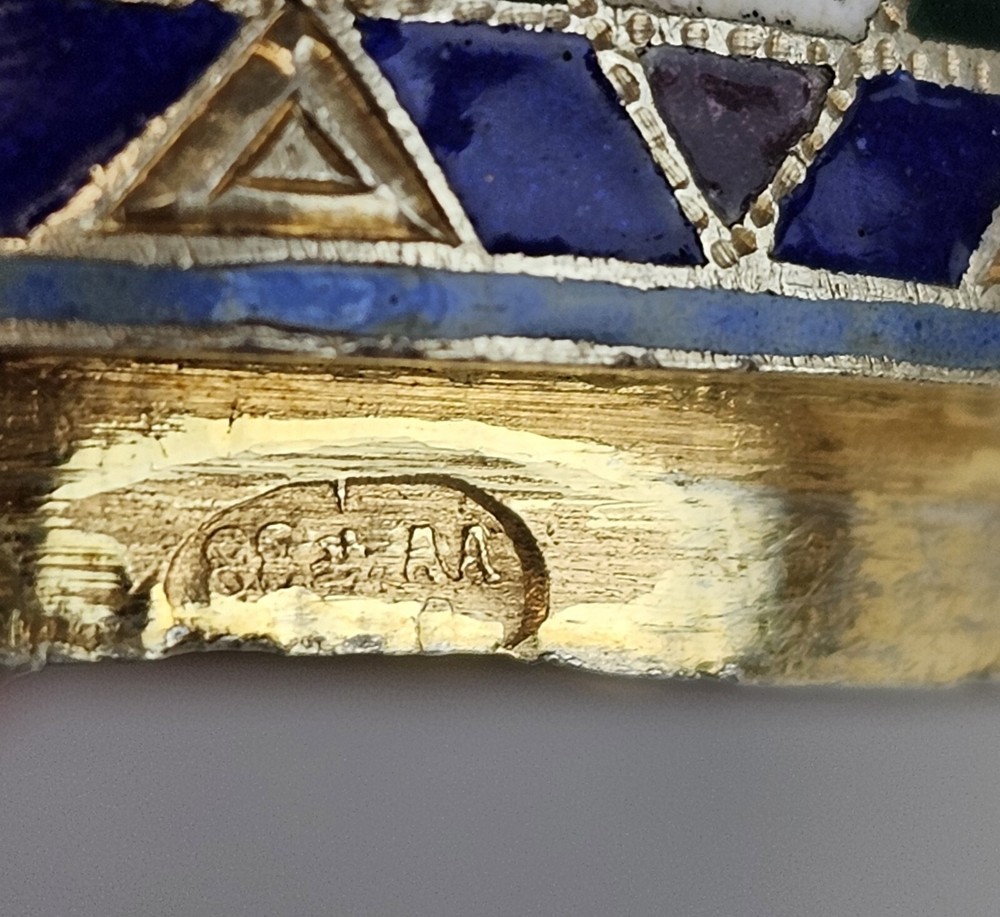 Fine 19C Russian Silver Champleve Enamel Easter Egg