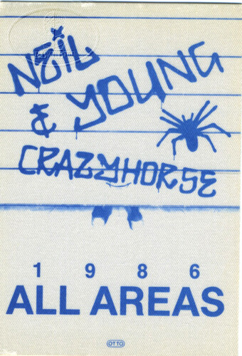 NEIL YOUNG Crazy Horse 1986 Backstage Pass All Access
