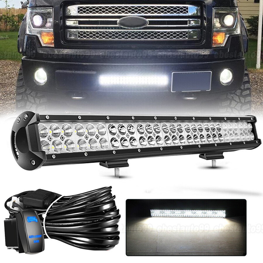 Fit Ford F150 09-14 Hidden Lower Bumper Grille 180W LED Light Bar Wiring Kits