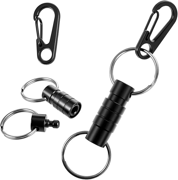 Quick Release Keychain Clip Detachable Carabiner Pull-Apart Key Ring