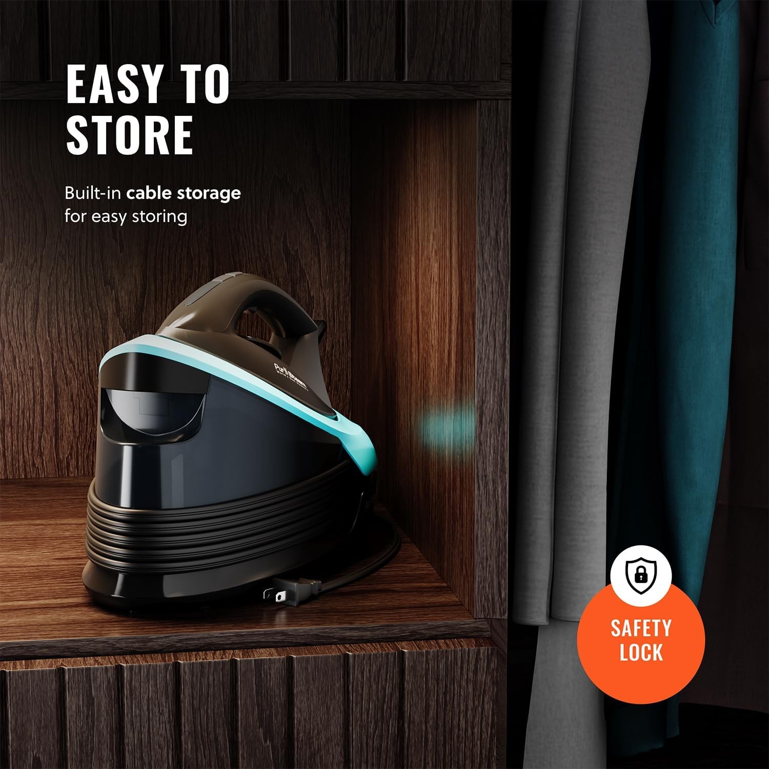 Pursteam Steam Station Max Ceramic Soleplate Steam Iron for Clothes 1500W