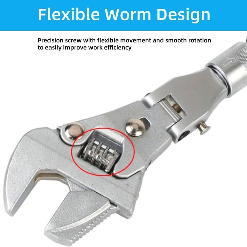 Flexhead Adjustable , 10" to 12" Ratcheting Crescent Wrenches with Retractable E