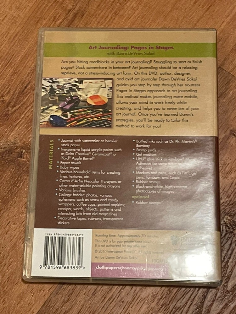 Art Journaling Pages in Stages DVD Devries Sokol Cloth Paper Scissors Workshop
