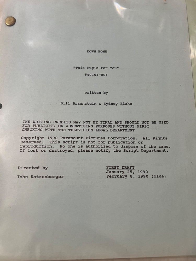 Down Home Script Screenplay This Bug's For You Ray Barker Dakin Matthews 1990