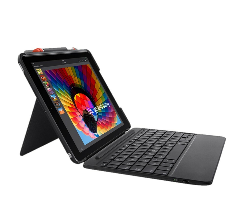 Logitech iPad Slim Combo Case Bluetooth Wireless Keyboard iPad 9.7" 5 & 6 Black
